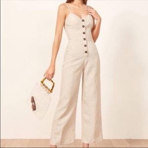 Reformation Torta Jumpsuit in Sand